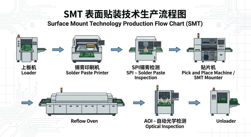 smt production process flow diagram