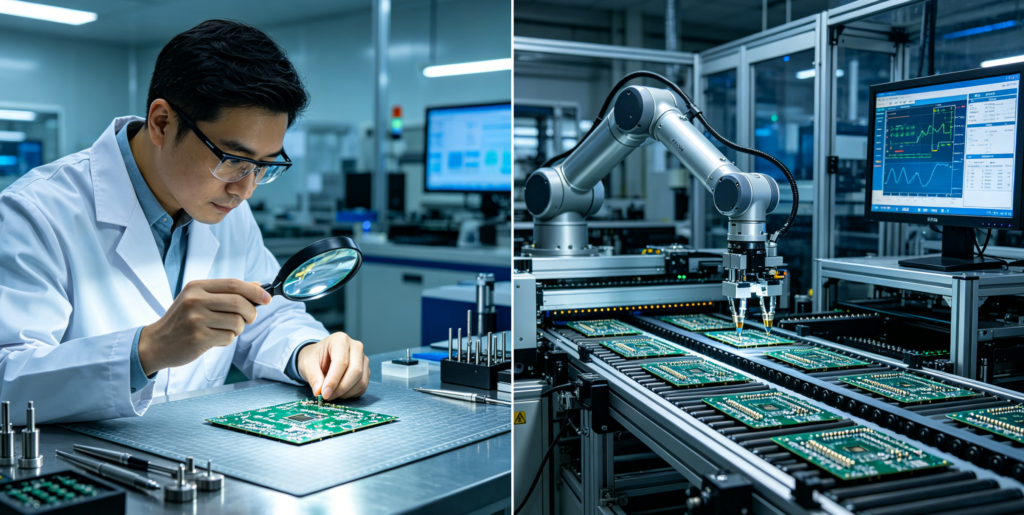 first sample vs batch production